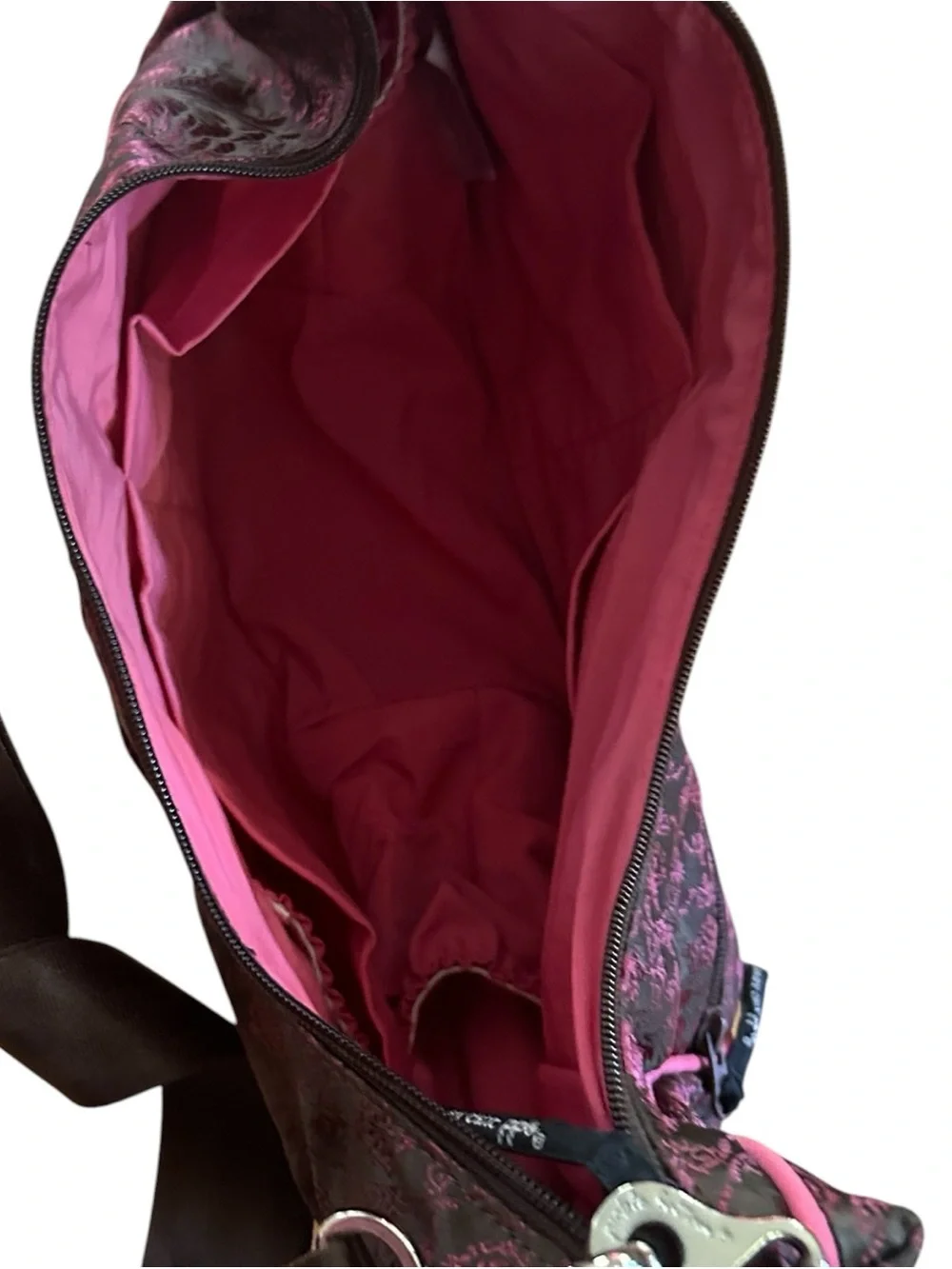 Petunia Pickle Bottom Touring Tote Baby Chic Diaper Bag Brown with Metallic Pink